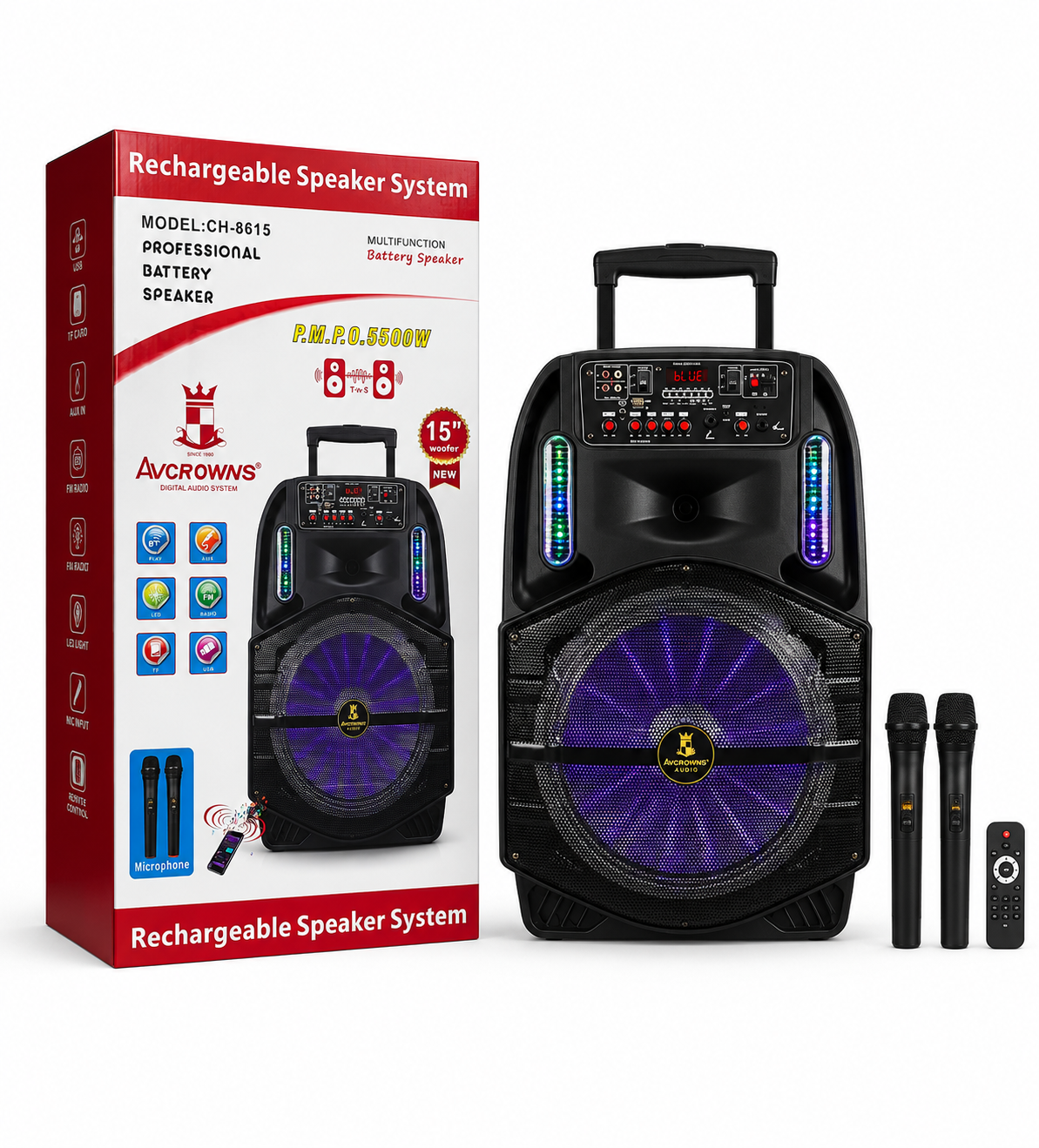 Avcrowns 15-Inch Trolley Speaker CH-8615